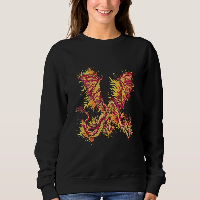 Sudadera Dragón de fuego con fuego de dragón y dragón que e (Anverso)