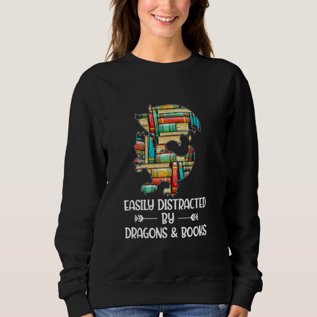 Sudadera Dragón de libro de lectura de animales de ideas de (Anverso)