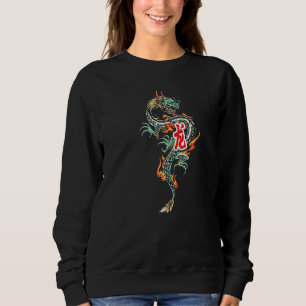 Sudadera Dragón de Tokio asiático neón retro 80s japonés Dr