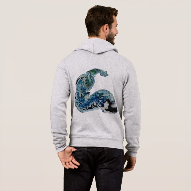 Sudadera Dragón en las olas: energía oceánica abstracta (Reverso completo)