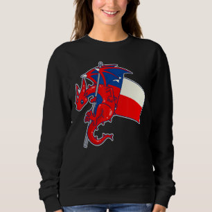Sudadera Dragón épico con bandera chilena