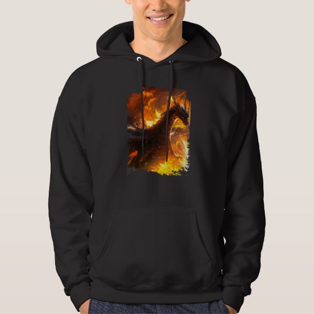 Sudadera Dragón Espacial Echando Fuego (Anverso)