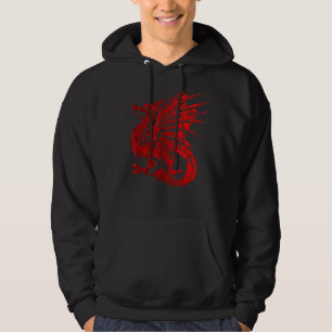 Sudadera Dragón Feroz Rojo Con Alas Arañas Y Manda