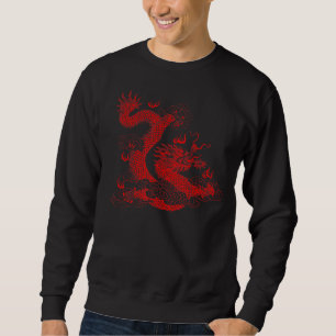 Sudadera Dragón Feroz Rojo Con Alas Arañas Y Mandala Dr.
