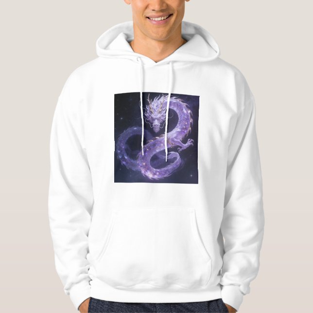 Sudadera Dragón Galaxia Púrpura | Dragón Cósmico Místico Fa (Anverso)
