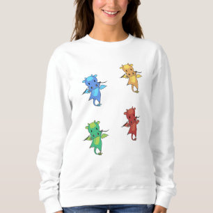 Sudadera Dragon Green Red Blue Fairy Tale Cute Animales Par
