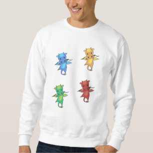 Sudadera Dragon Green Red Blue Fairy Tale Cute Animales Par