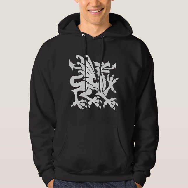 Sudadera Dragón heráldico 01 - Blanco (Anverso)