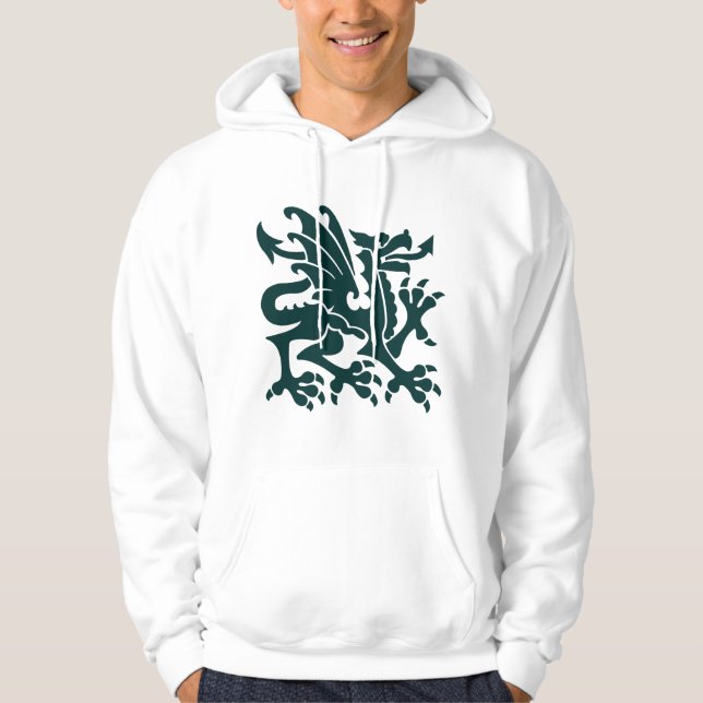 Sudadera Dragón heráldico 01 - Verde oscuro (Anverso)