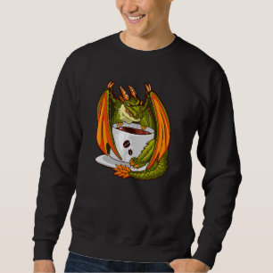 Sudadera Dragon Humor Coffee Reptiles Idea
