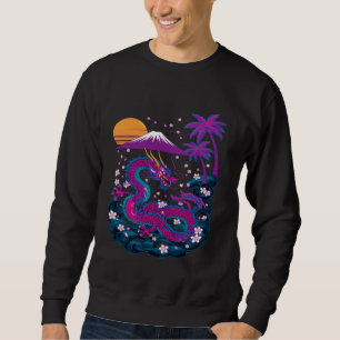 Sudadera Dragón Japonés Tokio Estilo asiático retro años 80