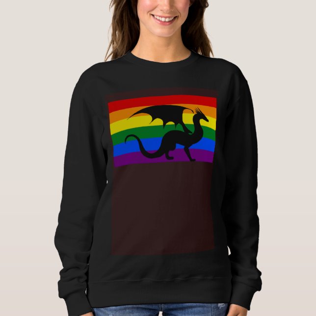 Sudadera Dragon Love Gay Pride Flag Aesthetic Mythical Fant (Anverso)