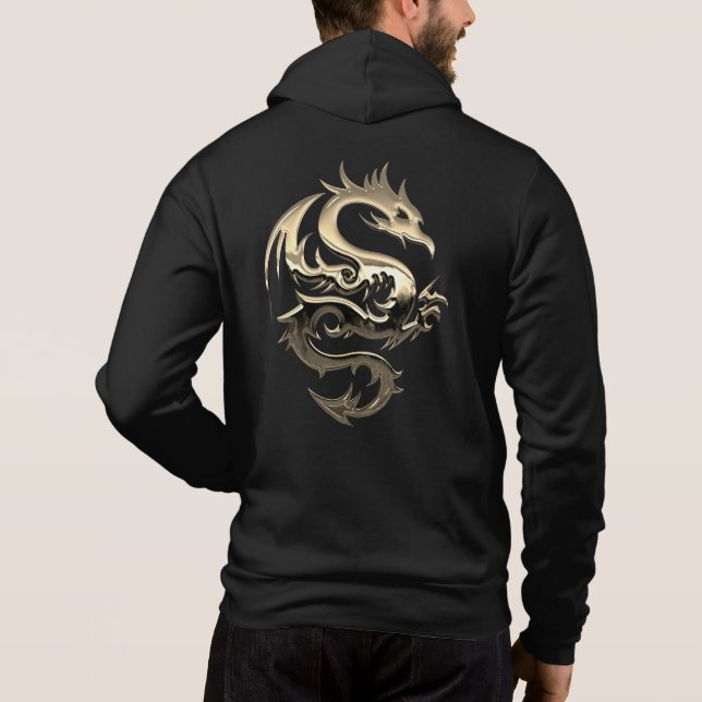 Sudadera Dragón metálico de oro (Reverso)