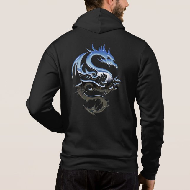 Sudadera Dragón metálico plateado (Reverso)