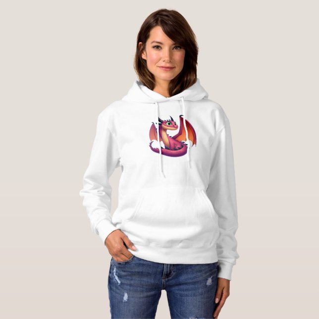 Sudadera Dragón personalizado morado/rojo (Anverso completo)