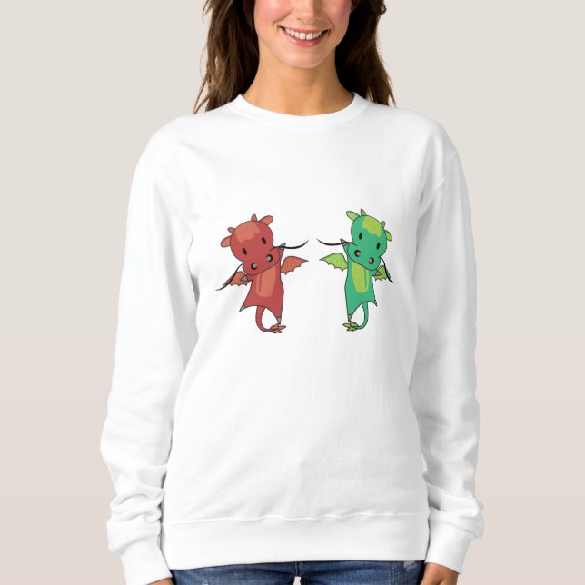 Sudadera Dragon Red Blue Dragon Fairy Tale Fantasma (Anverso)