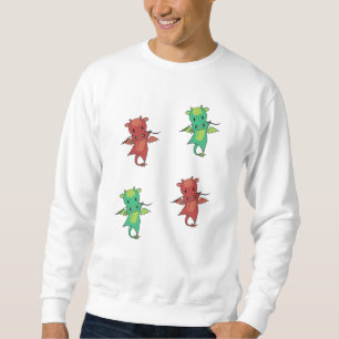 Sudadera Dragon Red Green Fantasy Cute Animales Para Niños