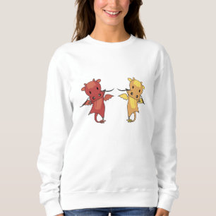 Sudadera Dragón Rojo Y Dragón Amarillo Fantasía De Reloj De