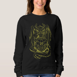 Sudadera Dragón sosteniendo un dado de RPG Juego de mesa Ju