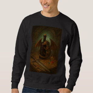 Sudadera Dragón Tini abrazando una botella de vino arte de