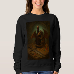 Sudadera Dragón Tini abrazando una botella de vino arte de