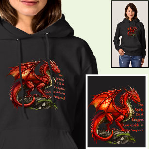 Sudadera Dragón verde rojo, el espíritu puede residir en cu