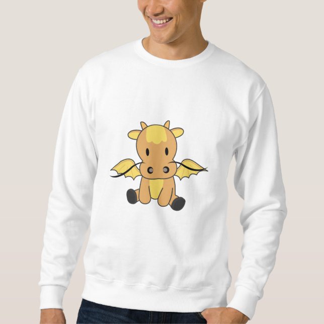 Sudadera Dragon Yellow Fairy Tale Fantasy Cute Animals (Anverso)