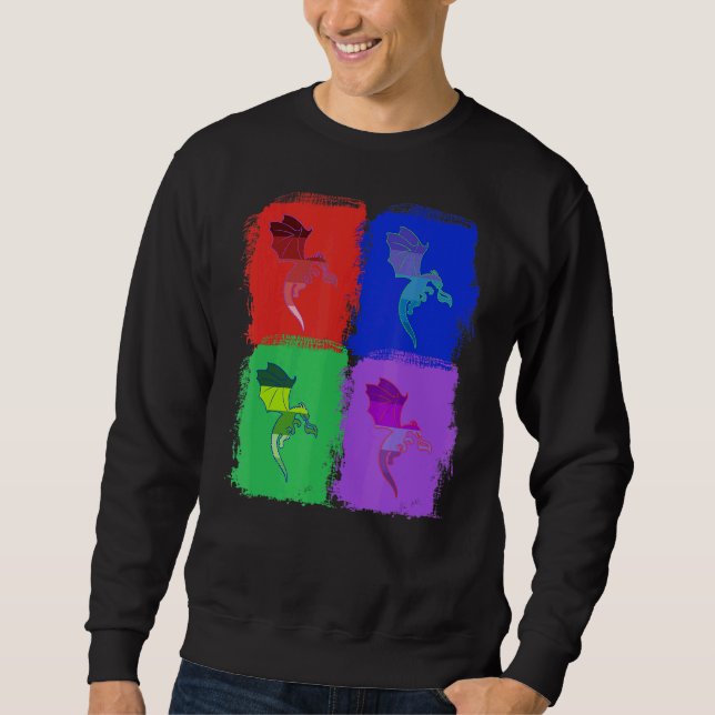 Sudadera dragones Arte pop (Anverso)