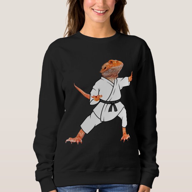 Sudadera Dragones con barba haciendo Karate Samurai Ninja L (Anverso)