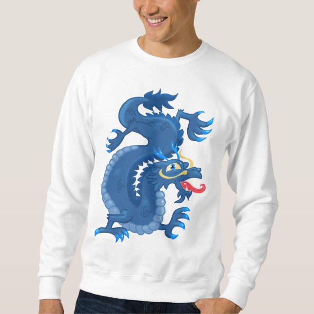 Sudadera Dragones orientales rojos y azules (Anverso)