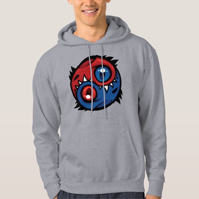 Sudadera Dragones Yin Yang Rojos y Azules (Anverso)