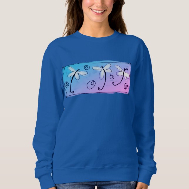 Sudadera Dragonflies bailando arte abstracto usable (Anverso)