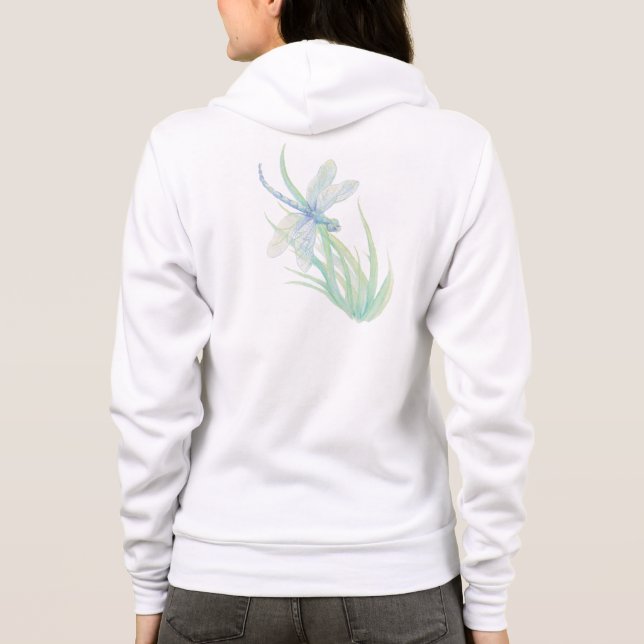 Sudadera Dragonfly acuático original en azul, agua verde (Reverso)