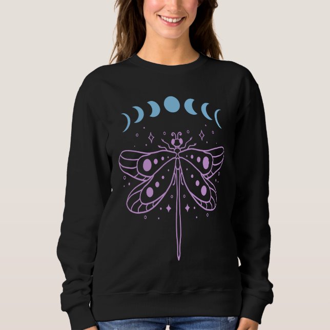 Sudadera Dragonfly and Moon Phase New Age Witchy Tarot Wome (Anverso)