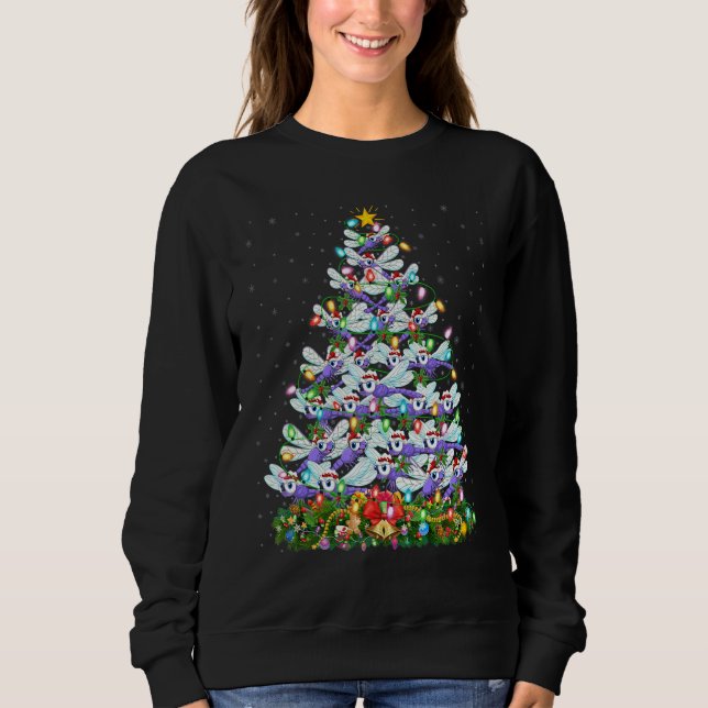 Sudadera Dragonfly   Xmas Lights Santa Dragonfly Christmas  (Anverso)