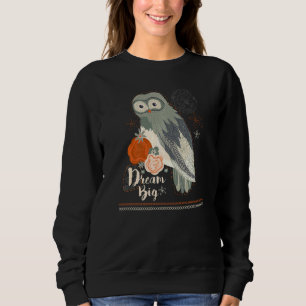Sudadera Dream Big Wise Owl Bird Floral Folklore Embroidere