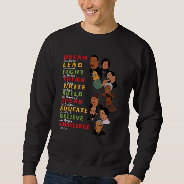 Sudadera Dream Lead Fight Think Write Build Speak Educar B (Anverso)