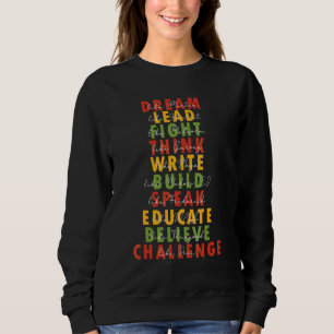 Sudadera Dream Lead Fight Think Write Build Speak Educar B