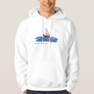 Sudadera Dream Sail Live Sea Boat Seagulls Sketch Hoodie