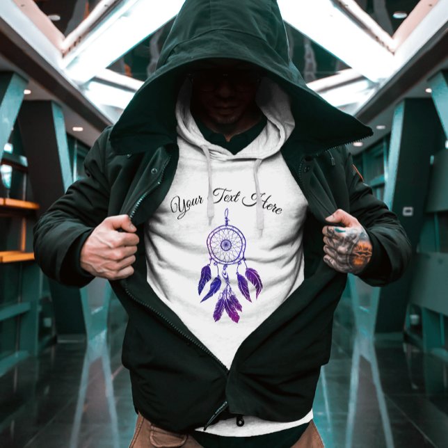 Sudadera Dreamcatcher púrpura vintage con cita positiva (Subido por el creador)