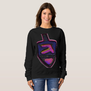 Sudadera Dreidel arcoíris neon oscuro de Janucá