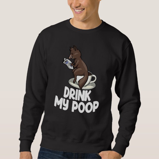 Sudadera Drink My Poop  Women Coffee Cat Kopi Luwak Love (Anverso)