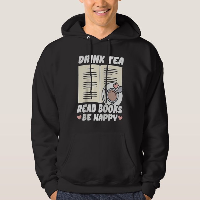 Sudadera Drink Tea Read Books Be Happy Raglan Baseball (Anverso)