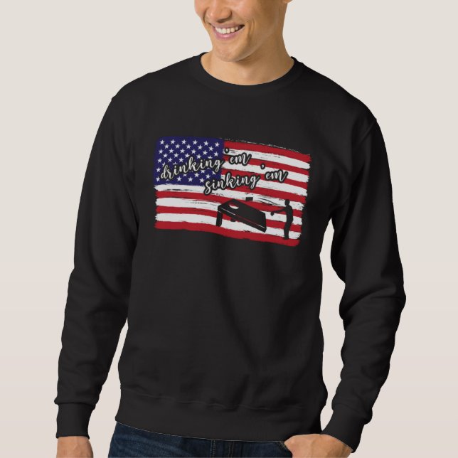 Sudadera Drinking Em Sinking Em Cornhole Player Cornhole (Anverso)