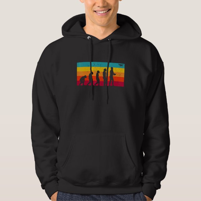 Sudadera Dron de hobby piloto de drones de evolución retro (Anverso)