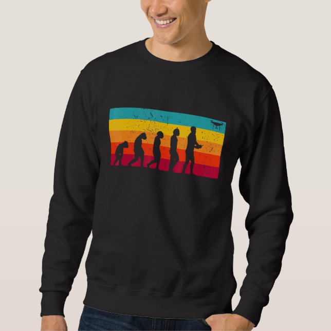 Sudadera Dron de hobby piloto de drones de evolución retro (Anverso)