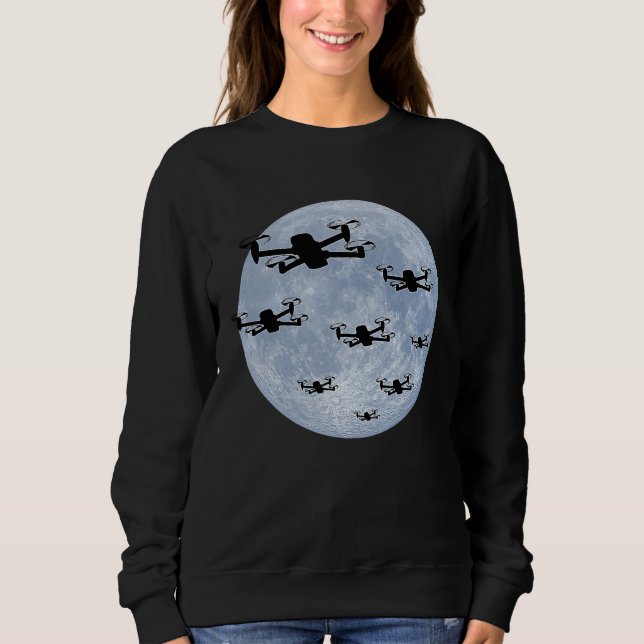 Sudadera Drone Pilot Drones Swarm Drone Shoal Moon (Anverso)