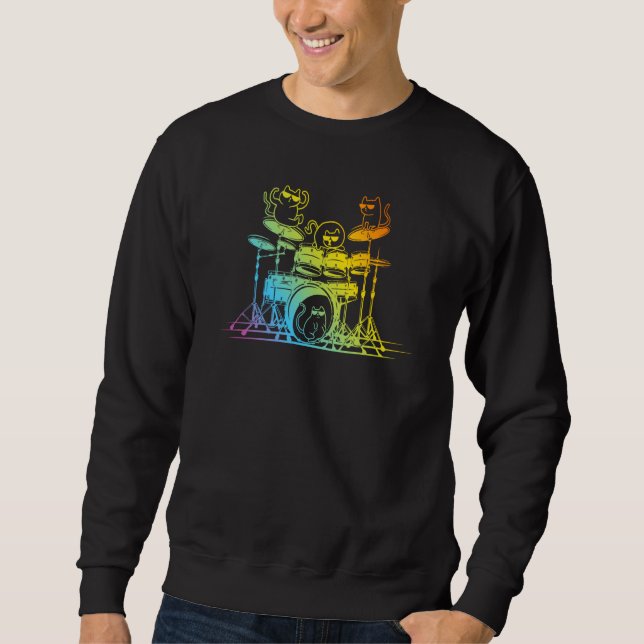 Sudadera Drum Set Player Cats  Drummer Cats (Anverso)