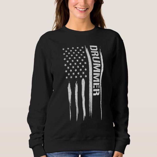 Sudadera Drums Drummer - American Flag Sayings_1 (Anverso)