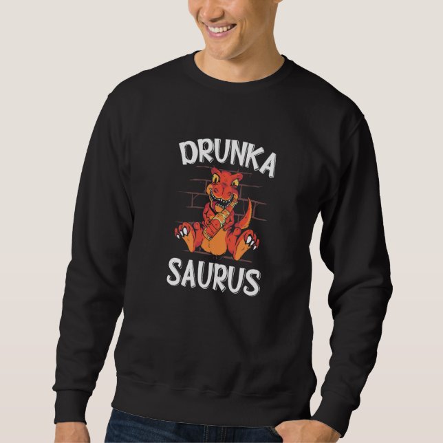 Sudadera Drunkasaurus Dinosaur Future Paleontology Tyrannos (Anverso)